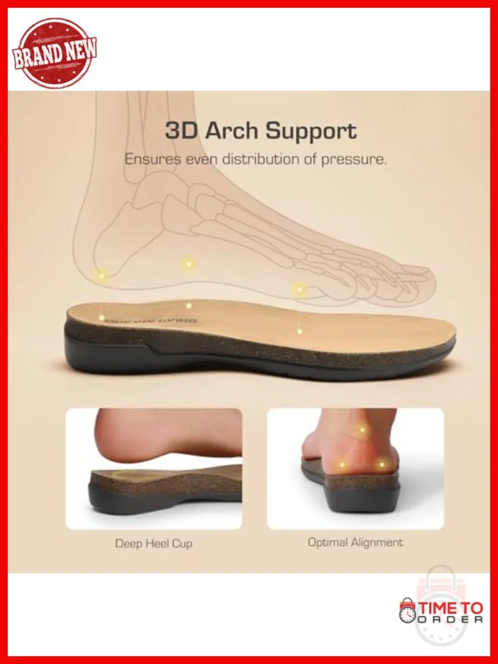 Memory Foam Cork Arch Support Closed Toe Flat Sandals